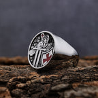 Bague Croix Templière Style Rétro Classique Foi Divine