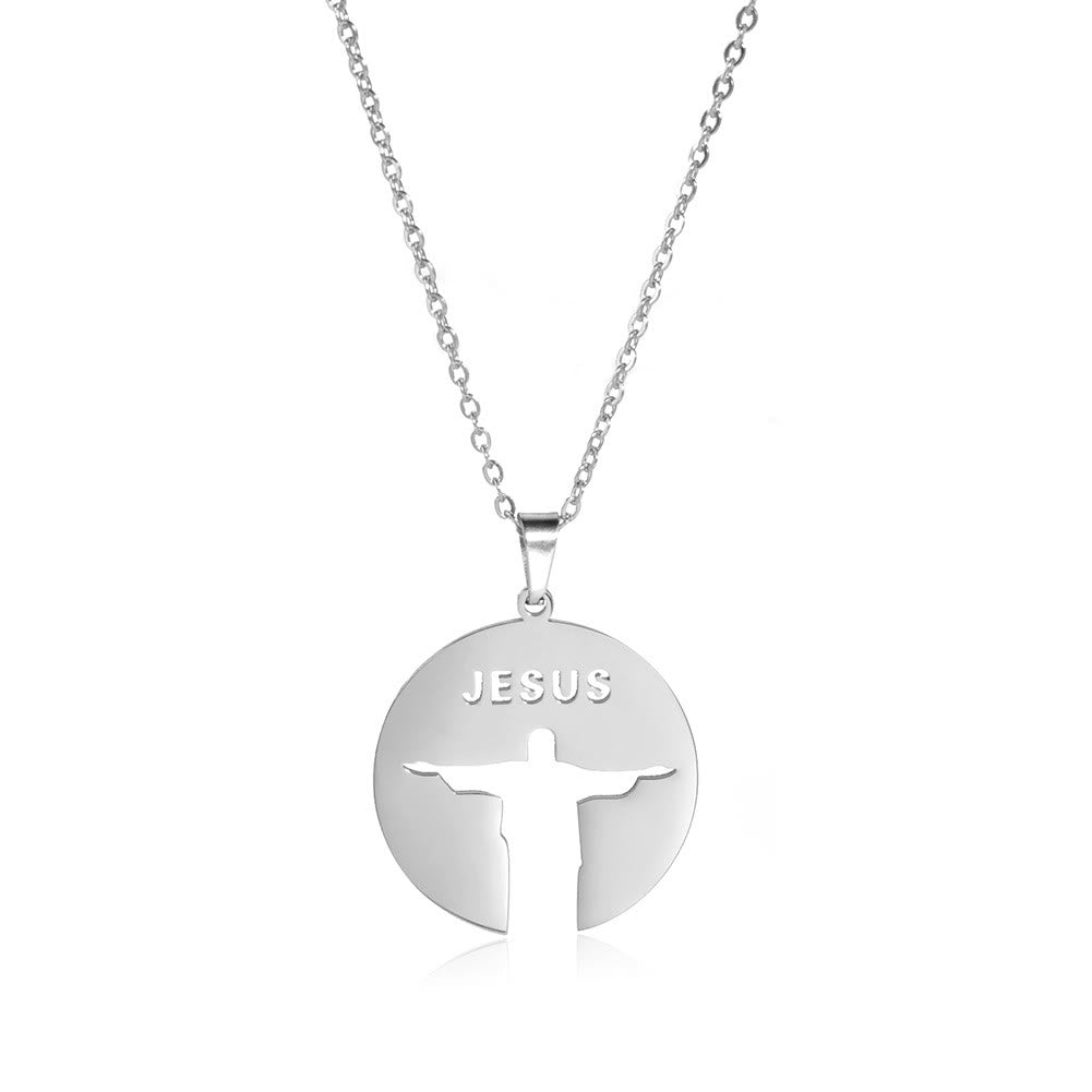 Collar con colgante redondo de Jesús