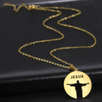 Collar con colgante redondo de Jesús