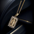 Collier Vierge Marie avec Pendentif Zircone Micro-Pavé Coloré