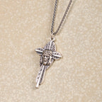 Collar con colgante de crucifijo bendito de fe, cruz con icono de Jesús de estilo retro