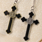 Collier pendentif de protection, style rétro multicolore, crucifié classique, pour la foi
