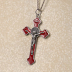 Collier pendentif de protection, style rétro multicolore, crucifié classique, pour la foi