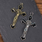Collier pendentif de protection, style rétro multicolore, crucifié classique, pour la foi