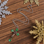 Collier pendentif de protection, style rétro multicolore, crucifié classique, pour la foi