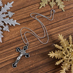 Collier pendentif de protection, style rétro multicolore, crucifié classique, pour la foi