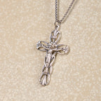 Collier Pendentif Amulette Exclusive Crucifix Jésus Motif Rétro
