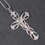 Collier Pendentif Amulette Exclusive Crucifix Jésus Motif Rétro