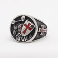 Bague style classique rétro à 2 couleurs, écu des Chevaliers du Temple, protégez votre foi
