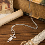 Exclusivo Crucifijo Artesanal de Jesús con Colgante de Collar de Bendición de Ángeles