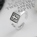 Anillo Ajustable Grabado Cruz Minimalista Plata de Ley 925 Fe