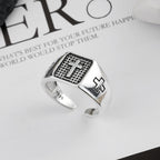 Anillo Ajustable Grabado Cruz Minimalista Plata de Ley 925 Fe