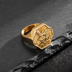 Anillo Exclusivo del Arcángel San Miguel Hecho a Mano - Expresión de Fe Diaria