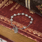 Medalla Milagrosa y Crucifijo Pulsera Casual Sencilla Ajustable