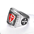 Anillo con Cruz del Escudo Templario - Un Emblema Sagrado de Valor y Fe