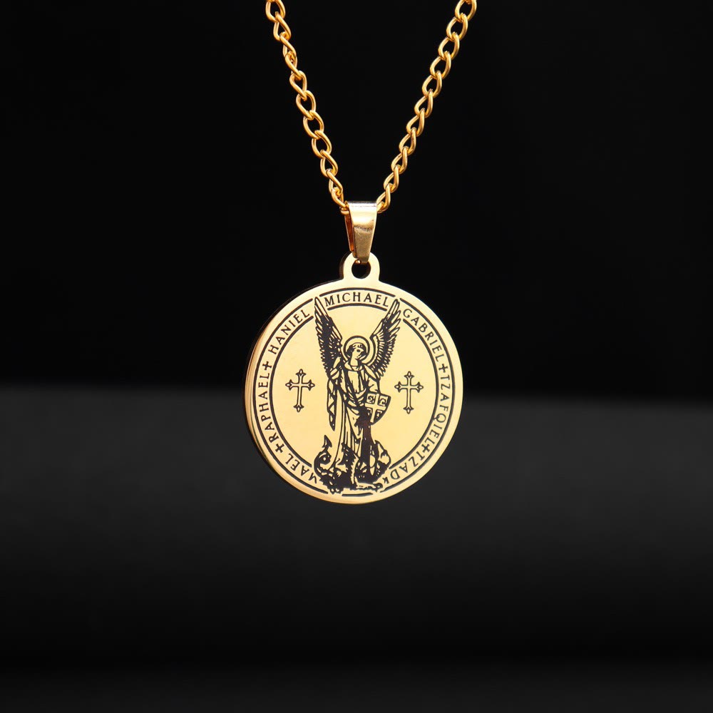 Collier médaillon Archange Saint Michel - Connectez-vous avec les Gardiens Célestes