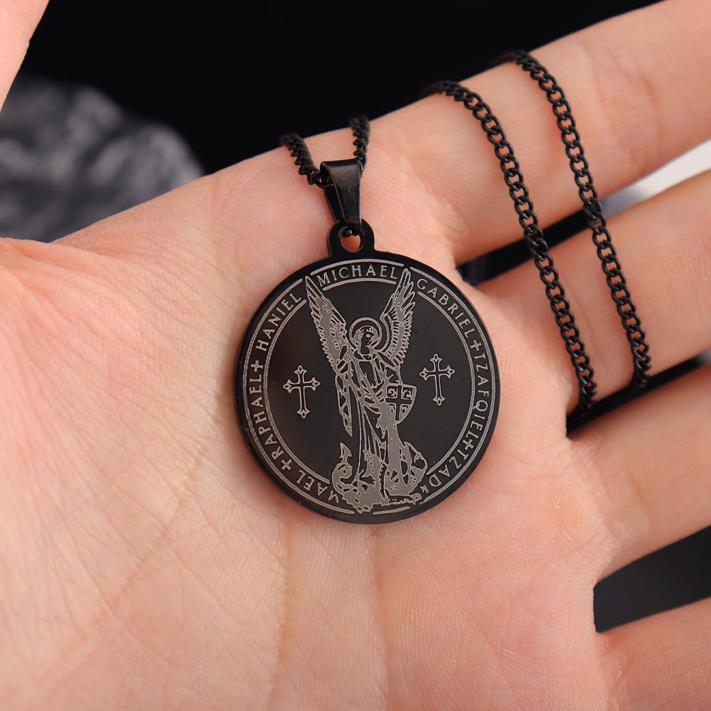 Collier médaillon Archange Saint Michel - Connectez-vous avec les Gardiens Célestes