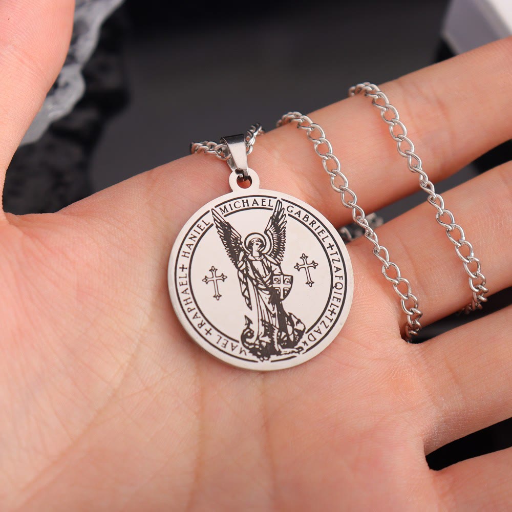 Collier médaillon Archange Saint Michel - Connectez-vous avec les Gardiens Célestes