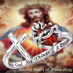 Bague Sacré-Cœur de Jésus : Avec Dieu, tout est possible