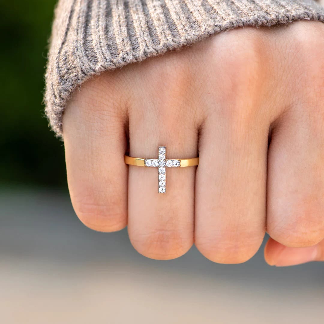 Croix en Argent 925 et Bague "Trust God" : Symboles d'Espoir