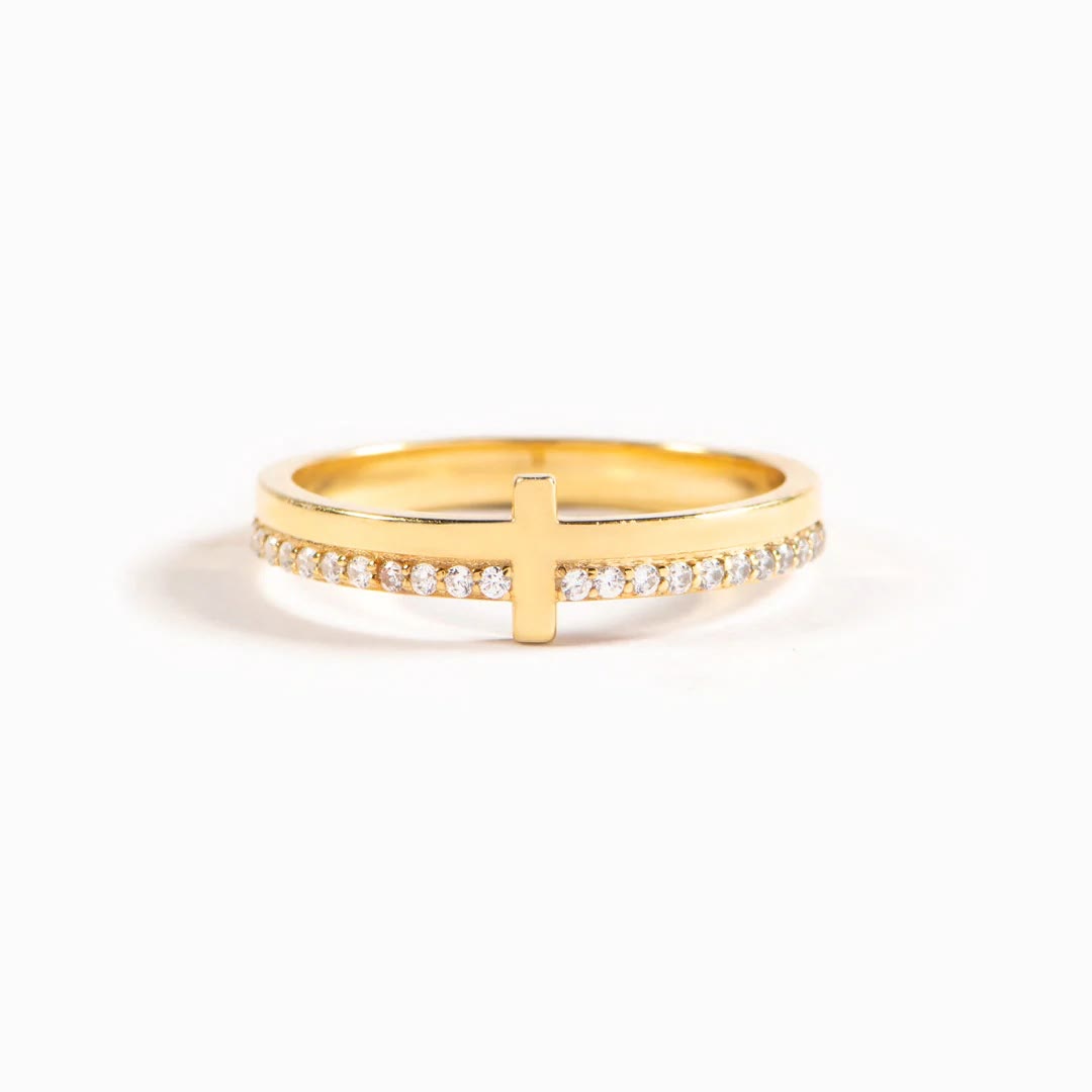 Bague en argent 925 JÉSUS et Croix « Prier » - Puiser la puissance divine par la foi