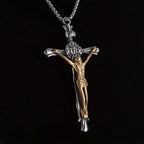 Collier Crucifix en Acier Bicolore - Le Sacrifice Divin