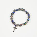 Pulsera de cuentas cloisonné azules hecha a mano con la bendición divina: Un símbolo de fe