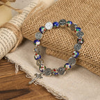Pulsera de cuentas cloisonné azules hecha a mano con la bendición divina: Un símbolo de fe