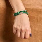 Bracelet Chapelet Malachite Verte Croix J'aime Jésus Foi