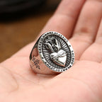 Anillo de 3 colores del Sagrado Corazón de Jesús, Cruz, Fe, Espíritu, Bendición