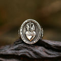 Anillo de 3 colores del Sagrado Corazón de Jesús, Cruz, Fe, Espíritu, Bendición