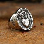 Anillo de 3 colores del Sagrado Corazón de Jesús, Cruz, Fe, Espíritu, Bendición