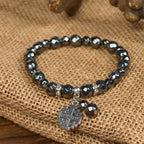 Jérusalem : Bracelet inspiré de la pierre noire brillante — Un symbole de foi