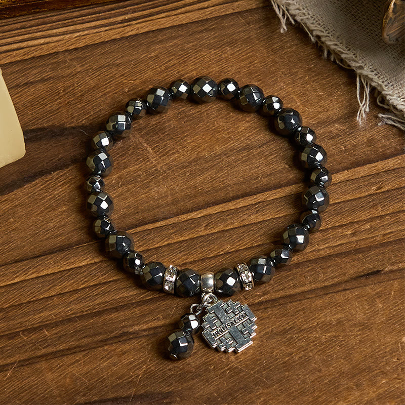 Jérusalem : Bracelet inspiré de la pierre noire brillante — Un symbole de foi
