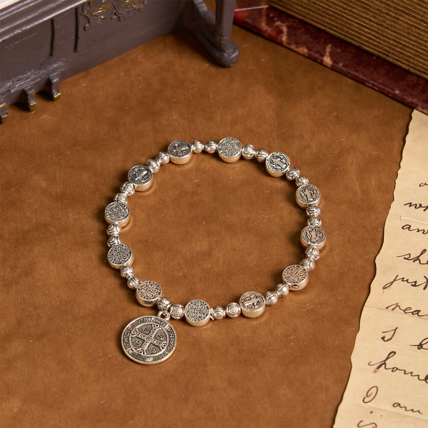 St. Benedict Crucifix Rose Bracelet: Timeless Christian Accessory for Daily Faith Expression