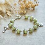Chapelet Perles Vertes Lumineuses Bracelet : Douce Lumière de Foi