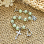 Chapelet Perles Vertes Lumineuses Bracelet : Douce Lumière de Foi