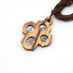 Collier Croix du Carmel en Bois d'Olivier 5 en 1