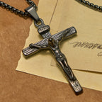 Pendentif Collier Crucifix 3 couleurs : Amulette Divine de Foi