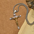 Pendentif Collier Crucifix 3 couleurs : Amulette Divine de Foi