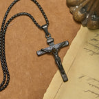 Pendentif Collier Crucifix 3 couleurs : Amulette Divine de Foi