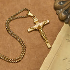 Pendentif Collier Crucifix 3 couleurs : Amulette Divine de Foi