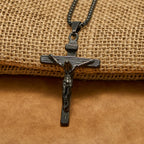 Pendentif Collier Crucifix 3 couleurs : Amulette Divine de Foi