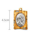 Collar con Colgante de la Virgen María en Madera de Olivo y Metal: Una Reliquia Devocional Atemporal