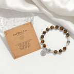 Bracelet extensible de pierres précieuses multicolores avec médaille miraculeuse : une connexion spirituelle unique