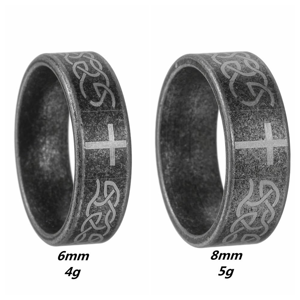 Bague artisanale en argent 925 vieilli avec nœud et croix celtiques : expression d'une identité fidèle