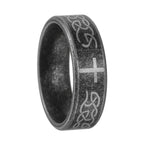 Bague artisanale en argent 925 vieilli avec nœud et croix celtiques : expression d'une identité fidèle