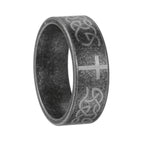Bague artisanale en argent 925 vieilli avec nœud et croix celtiques : expression d'une identité fidèle