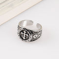 Bague classique en argent avec motif orné : relique de foi faite à la main