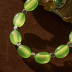 Pulsera de Rosario de San Judas y Crucifijo con Cuentas Verdes Claras